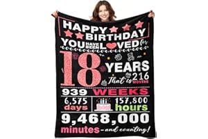 YPURTSD 18th Birthday Gifts for Girls - 18 Year Old Girl Gifts - Bday Presents for 18-Year-Old Teenager Girl Ideas - 18th Birthday Decorations for Teen Girls Adult - Bday Throw Blanket 50"x60"