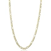 Kooljewelry Unisex Figaro Chain Necklace - 14k Gold Filled Solid Figaro Link Chain Necklace
