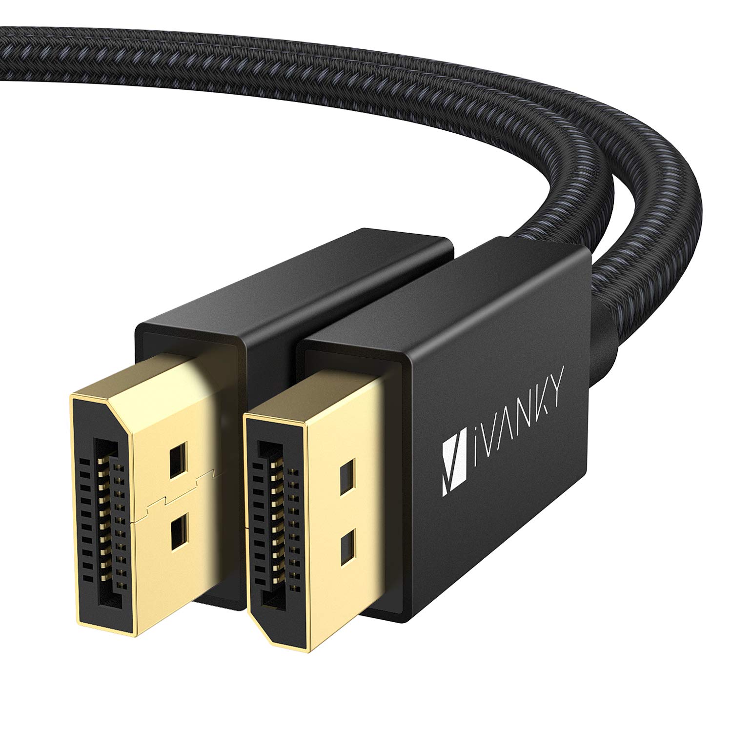 IVANKY DisplayPort Cable 8K [VESA Certified], DP 1.4 Cable High Speed Support 8K@60hz, 4K@144hz, 2K@240Hz, HBR3 Support 32.4Gbps, HDCP 2.2, Compatible with Laptop, PC, Gaming Monitor, TV - 1M/Black