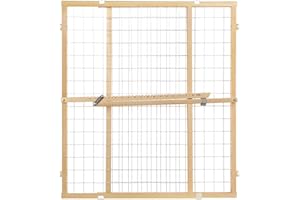 Toddleroo by North States - Extra-Wide Wire Mesh Wooden Baby Gate: Pressure Mounted Baby Gate for Doorways - Adjustable 29.5 to 50 Inches Wide - 31 Inches Tall