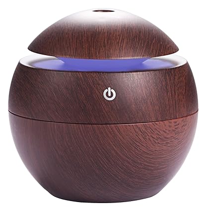 ShoppoZone Mini Aroma Essential Oil Diffuser, Wood Grain Cool Mist Humidifier Portable