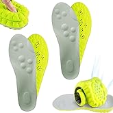2 Pairs Steppers Insoles for Men Women, 4D Memory Foam Cloud Insoles with Arch Support & Cushioned Comfortable and Breathable Shoe Inserts, Trim to Fit All Shoe Types (Green, M9.5-10.5/W11-12)