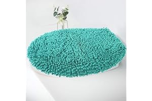 MAYSHINE Plush Shaggy Standard Toilet Seat Lid Cover (Turquoise) | Fuzzy Chenille Microfiber, Fluffy Soft Absorbent - Machine Washable Cushion | No More Cold or Wet Seats