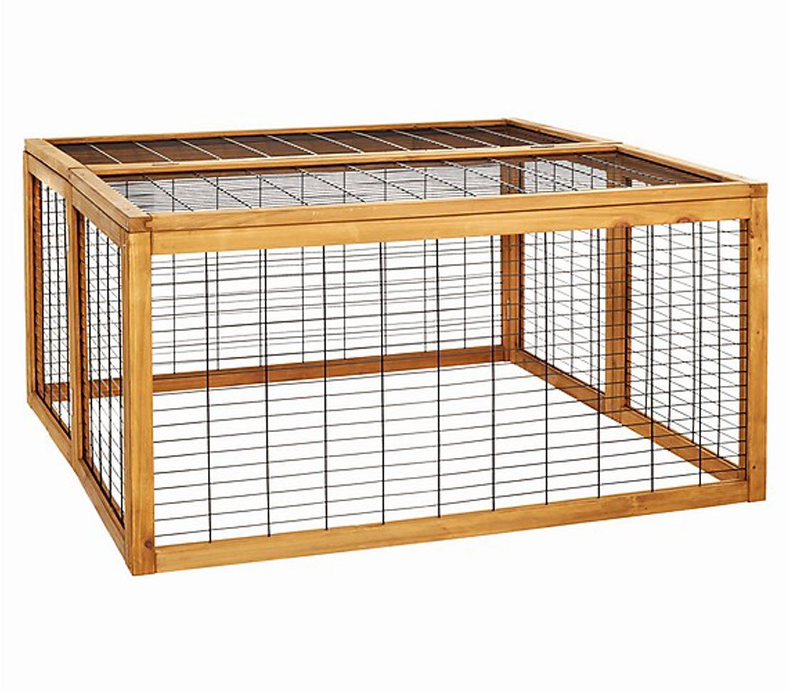 Dehner Rolf Open Enclosure with Fold-Out Roof Approx. 116 x 116 x 58 cm Wooden