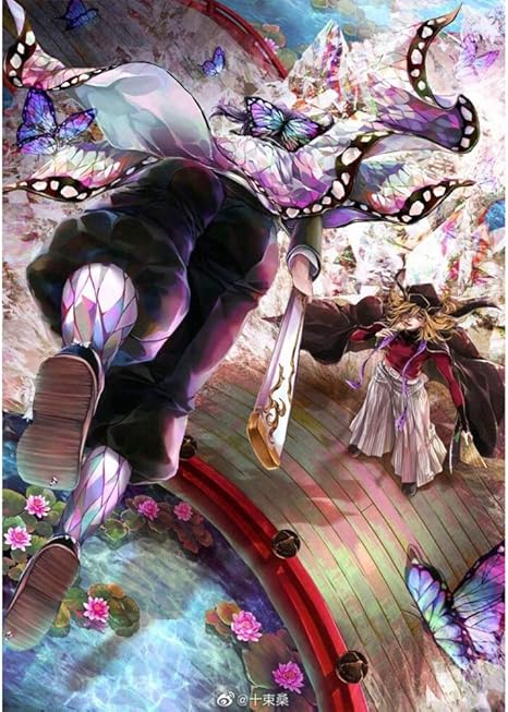 Amazon Co Jp ジグソーパズルアニメ鬼滅の刃胡蝶 しのぶ そして童磨図パズルの大人と子供のパズルピース300 500 1000 1500 Size 500pieces ホーム キッチン