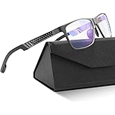 Carbon Blue Light Blocking Glasses Men for Computer, Gaming, Metal Frame Green Light Protection Night Driving Glasses for Man