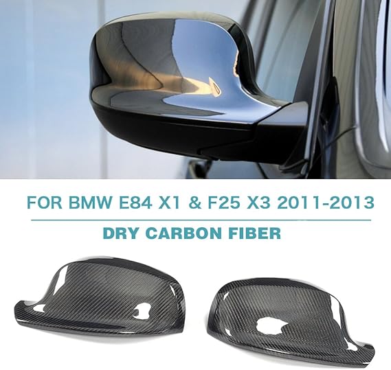 Rear View Mirror Cover Cap for 20112013 BMW E84 X1 F25 X3 Dry Carbon Fiber by Junstar