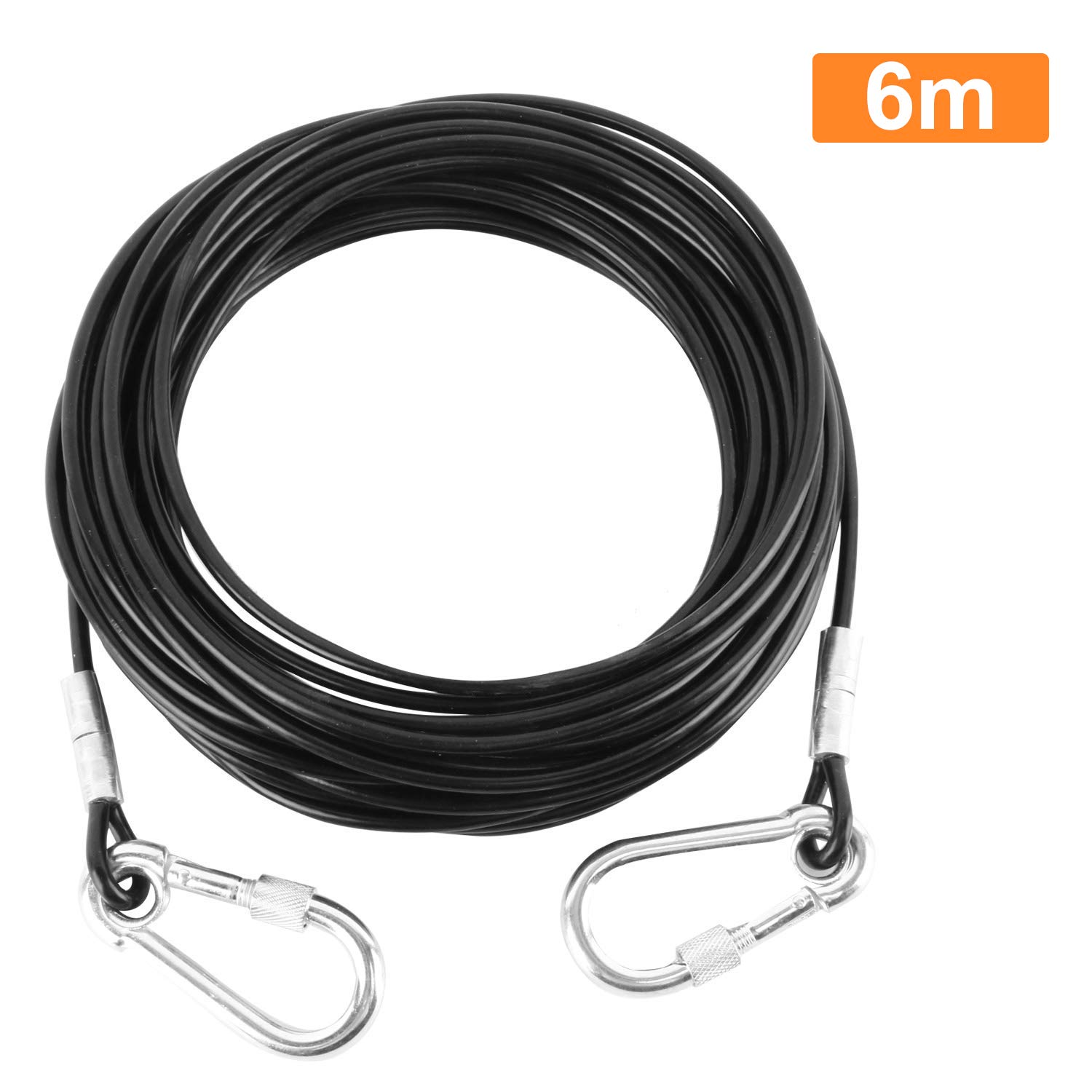 DasMarineDog Runner Tie Out Cable Dog Leash Run Trolley Training Lead, Steel Wire Pet Runner Large Dogs up to 136kg (6m)