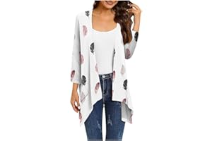 HPJKLYTR Kimono Cardigan 3/4 Sleeve Cardigan for Women,Plus Size Gradient Open Front Lightweight Summer Cardigan With Pocket