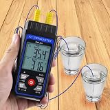 GAIN EXPRESS Digital Thermocouple Thermometer HVAC Temp Meter 4 K Probes Dual view 2