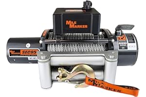 Mile Marker 76-50246BW SEC95 Winch - 9500 lb. Weight Capacity - Steel Cable & Roller Fairlead - Corrosive Resistant Materials