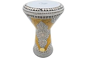 The Gawharet El Fan 18.5" Darbuka Doumbek Drum Sombaty Size, Mother of Pearl (Sequoia)