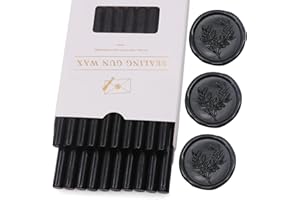 Black Wax Seal Sticks 20pcs, Andotopee Glue Gun Wax Seal Sticks for Wax Seal Stamp, Premium Sealing Wax for Envelope Letter S