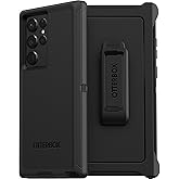 OtterBox Galaxy S22 Ultra Defender Series Case - Black, Rugged & Durable, with Port Protection, Includes Holster Clip Kickstand