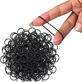 Cosy Companions 100x Black Rubber Bands For Hair, Small Elastic Hair Ties, Hair Bands No Damage, Tiny Hair Elastics, Hair Accessories For Braids, Mini, Little, Rubberbands