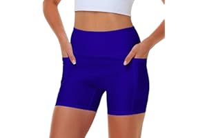 AOBUTE Women Swim Shorts Sun Protection High Waisted UPF Pants with Pockets