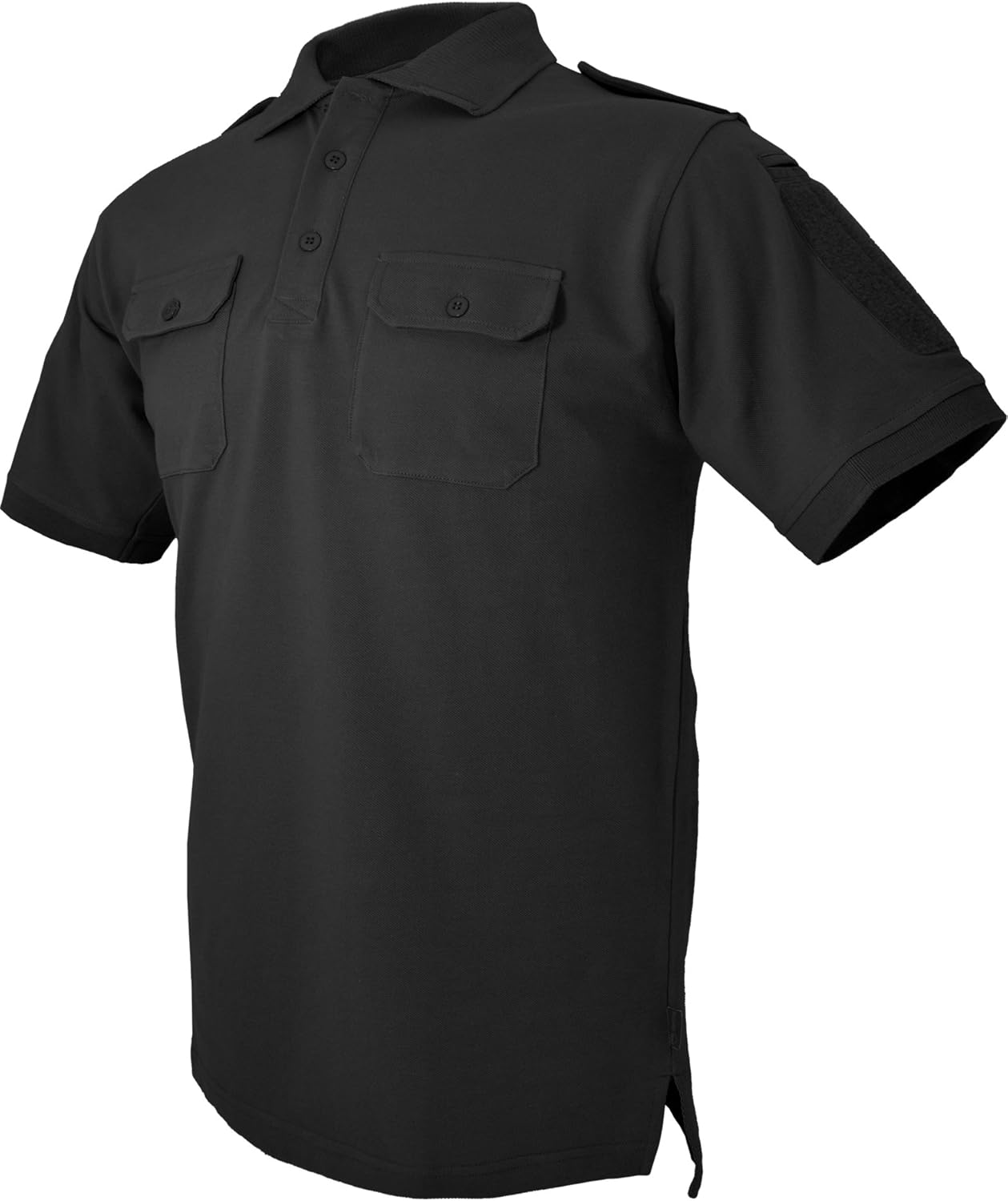 HAZARD 4 APRQDLEOBLKL Quickdry Leo Battle Polo Tactical VelcroArm