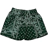 MECH-ENG Mens Paisley Graphic Bandana Shorts Retro Running Boxing Mesh Boho Drawstring Shorts