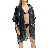 LONG CREATE Swimsuit Coverup for Women, Beach Swimwear Kimono Cardigan, Bikini Bathing Suit, Floral Resort Wear