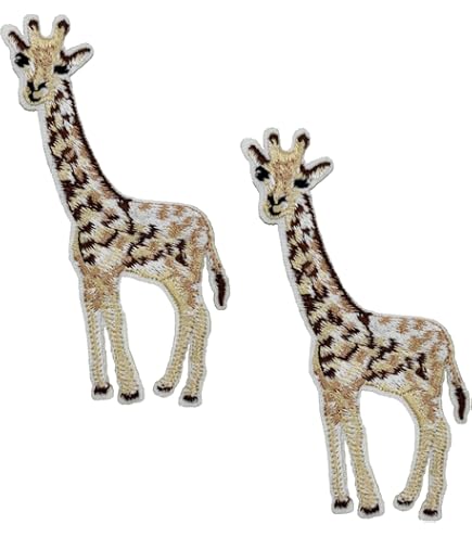 Giraffe Iron On Patch - 1.96x2.95 Inch Embroidered Animal Applique