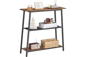 HOOBRO 30" Narrow Console Table, 3-Tier Small Entryway Table with Storage Shelves, Behind Couch Sofa Table, Hallway Table for