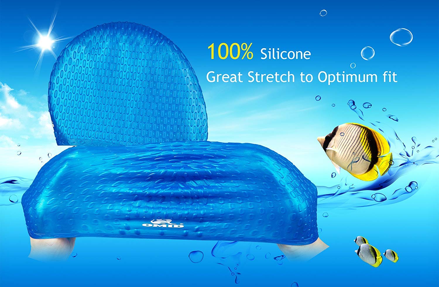 Swimming Cap for Long/Curly Hair 100% Silicone Swim Cap for Adult Swimming Laps Latex Rubber Reduce Water Intake Men Women UV Guys Girl Bathing Cap