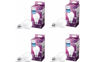 Philips Ultra Definition LED 60W A19 MedBase Daylight Glass Frosted LED Light Bulb 4 Pack