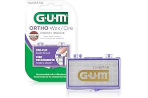 GUM Orthodontic Wax with Vitamin E, for Braces, Wires & Partial Dentures, 35 Pieces