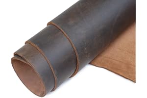 JEEREAL Tooling Leather Square 3.6mm-4.0mm (9-10oz) Thick Finished Full Grain Cow Hide Leather Crafts Tooling Sewing Hobby Workshop Crafting Leather Heavy Weight (Dark Brown, 6"x12")