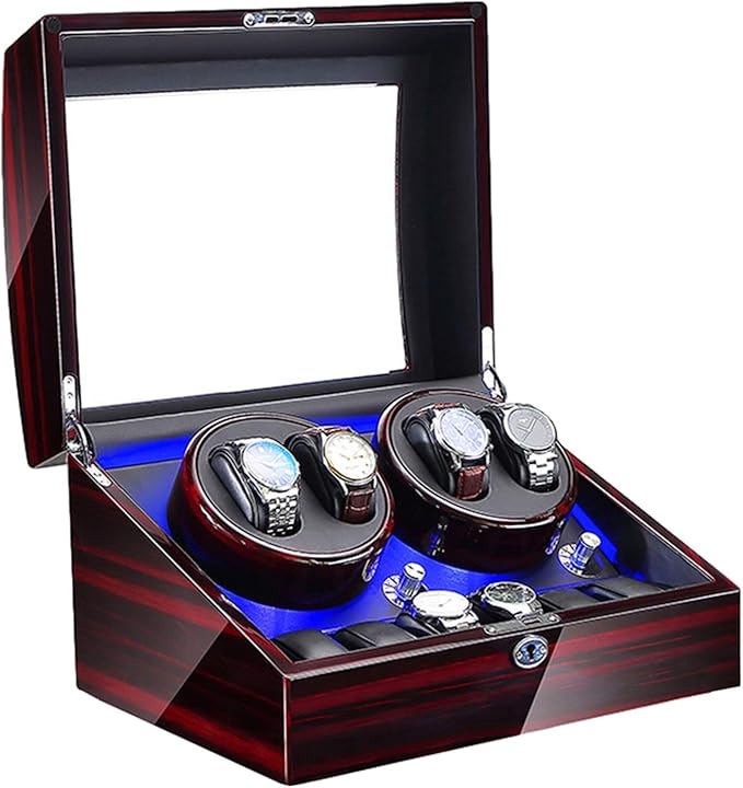 Cajón para guardar relojes y joyas Reloj automático Winder para 4