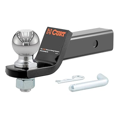 CURT 45041 Trailer Hitch Ball Mount with 2-516-Inch Trailer Ball &amp; Hitch Pin, Fits 2-Inch Receiver, 7,500 lbs. GTW, 2-Inch Drop