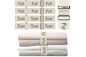 XRACEPHOL Adjustable Bed Sheet Organizers and Storage Bands Elastic Sheet Keepers Straps for Linen Closet Sheet Set Organizer for Foldable Bedsheet（2Pcs Twin+2Pcs Full, Beige）
