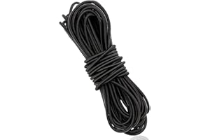 Penta Angel Round Elastic Band 10Yards 3mm Black Heavy Stretch Braided Bungee Strap Cord Handmade String Rope for Sewing and 