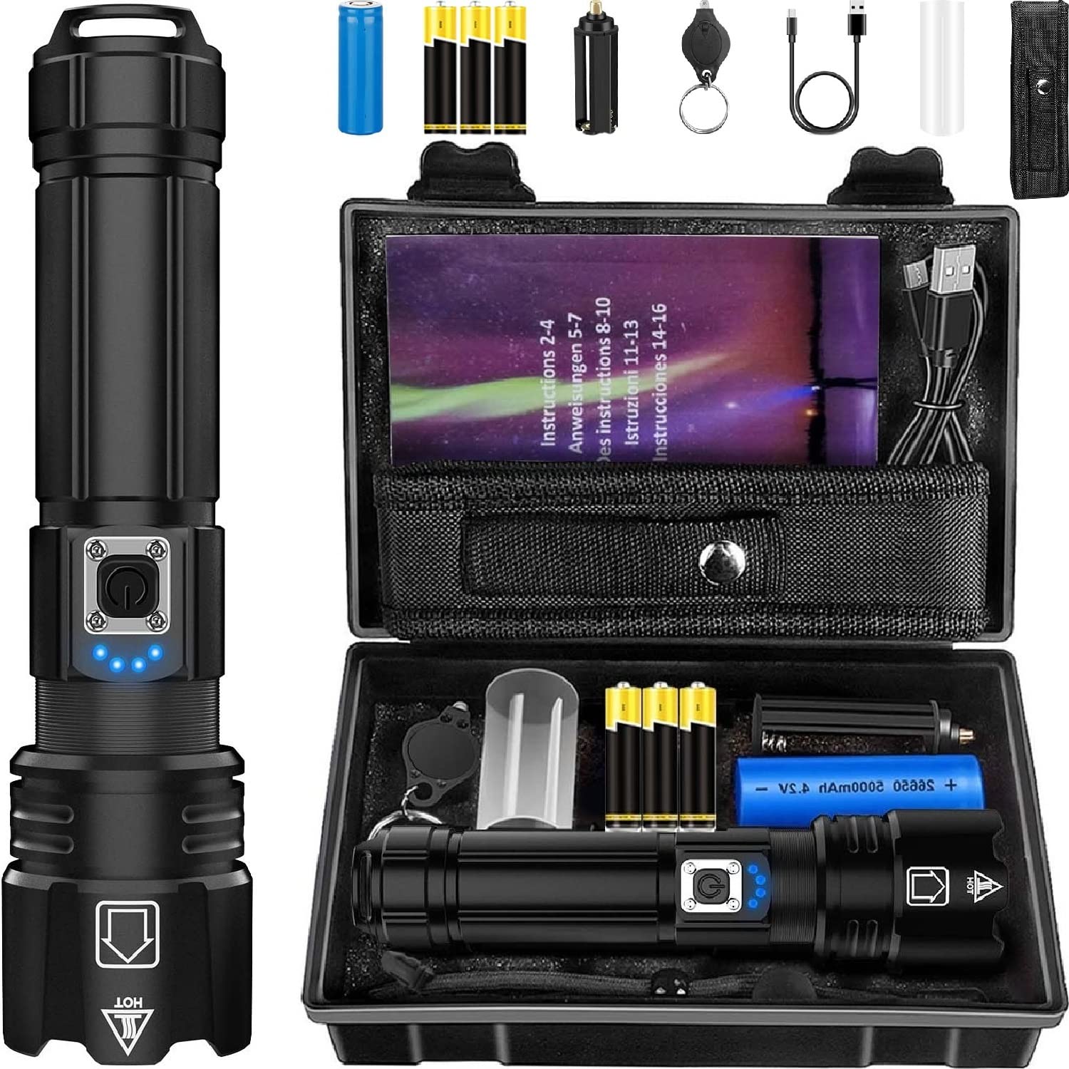 Victoper Rechargeable Flashlight, High Lumens Super