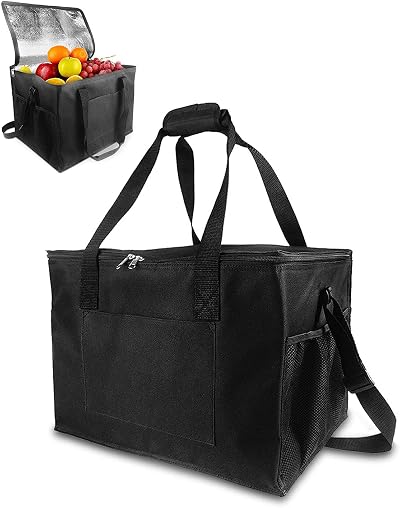 MOXTOYU 35L Cooler Bag Large Lunch Cooler with Adjustable Strap Black