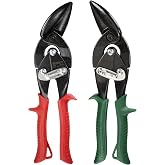 MIDWEST Blackout Aviation Snip Set, Left &amp; Right Offset, Tin Snips | Made in USA, 2 Piece Offset Snip Set, Midwest Blackout Series, Pinch-Thru-Point Cuts, Kush'N-Power Grips - MWT-6510CO