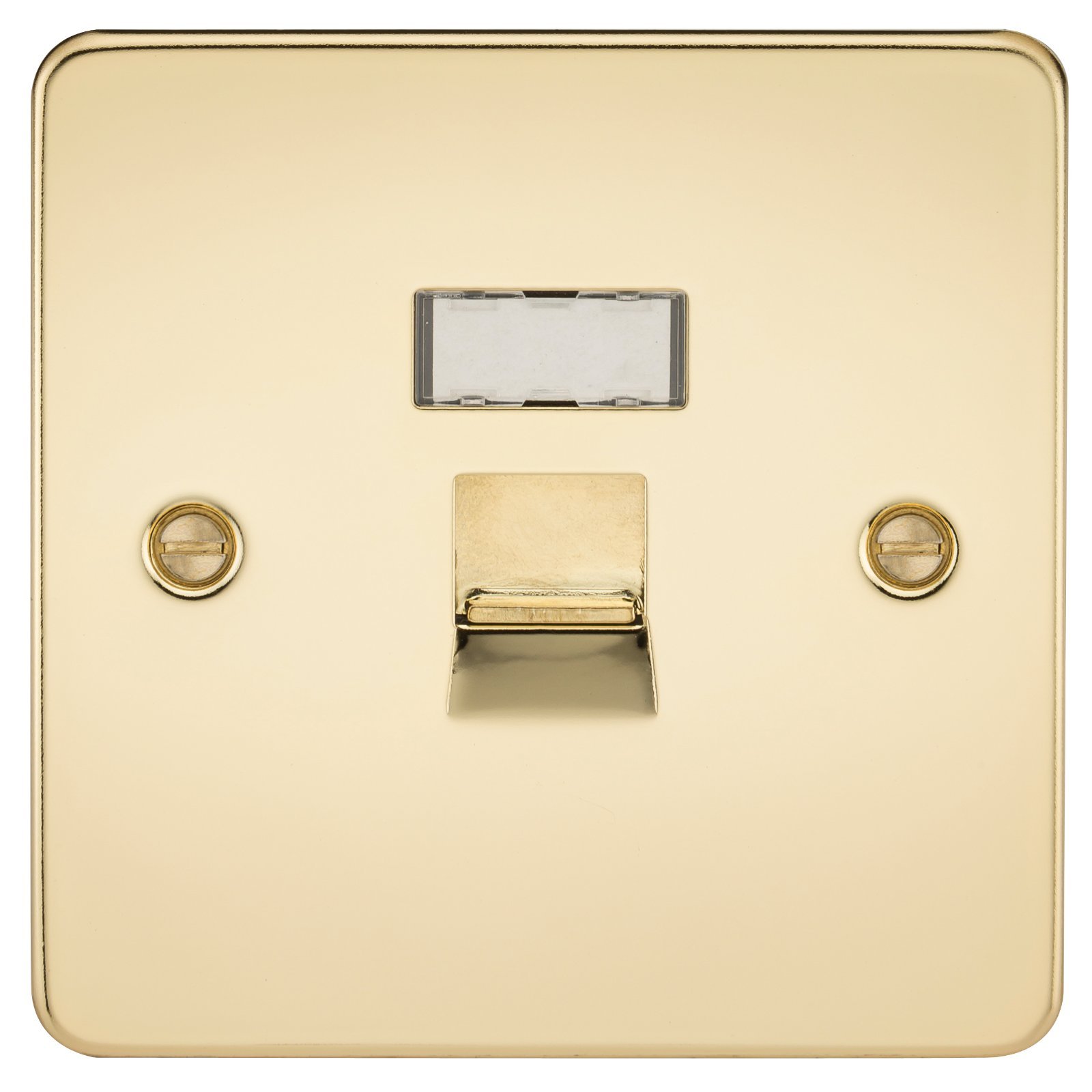 Knightsbridge FPAVRJ45PB RJ45 Socket Flat Plate Network Outlet - Polished Brass