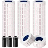 30 Rolls 15000pcs White Price Gun Labels for Mx-5500 Labeller White Pricemarker Stickers Plus 3 Piece Refill Ink Rolls