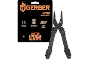 Gerber Gear Multi-Plier 600 Needle Nose Pliers Set Multi-Tool - 14-in-1 EDC Gear Multi-Tool Knife with Replaceable Carbide Cu