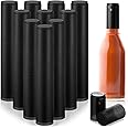 Zonon 200 Pieces PVC Heat Shrink Capsules Hot Sauce Bottles 28 x 50mm Wine Woozy Bottles Capsules Shrink Caps,5oz 10oz(Black)