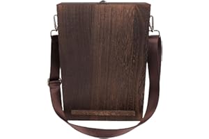Odorkle Wooden Sketch Box A4 Easel Artist Tool Bag, Handmade Messenger Box for Writers Designers with Adjustable Strap, Multi