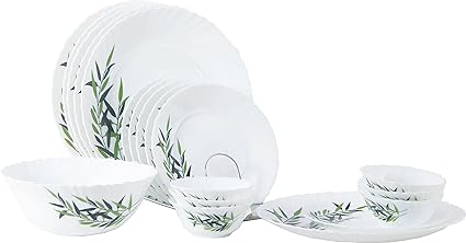 LaOpala Lustrous Leaves Dinner Set, 27-Pieces, Multicolour