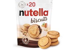 NUTELLA BISCUITS; Nutella Cookie; Golden-baked; Crunchy Cookies filled with Nutella Hazelnut Spread; Pack of 20 Cookies; 276g