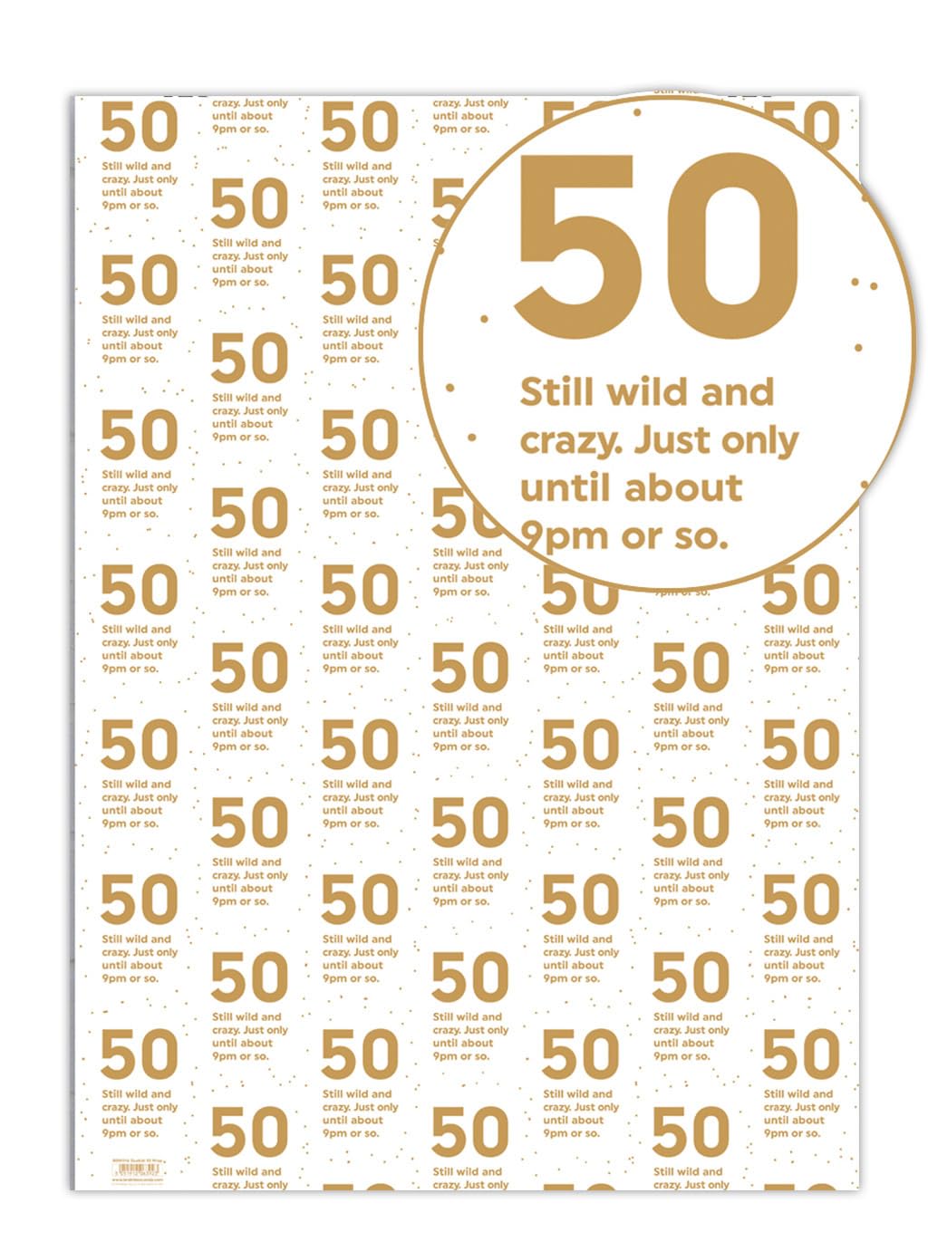 Brainbox Candy - 2 Sheets of Funny '50th Birthday' Wrapping Paper - Cheeky Fifty Gift Wrap For Him Her Men Women Fiftieth Birthday Presents - Folded, Quality Wrap