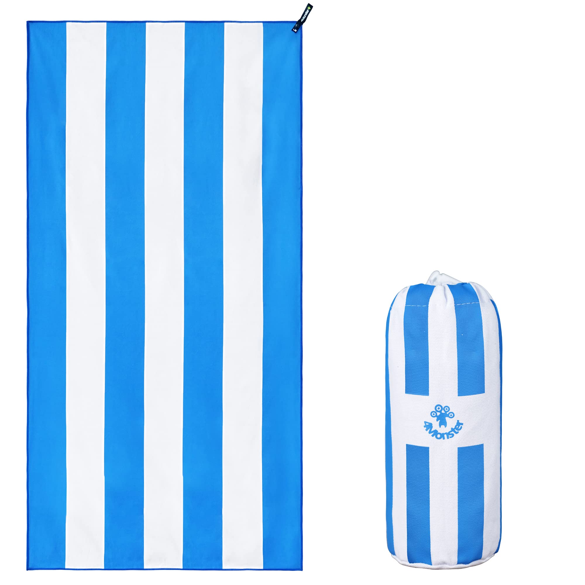 4Monster Microfiber Beach Towel with carry bag Sand Proof Travel Towel Quick Dry Lightweight Towel for Hiking Yoga Gym Sports Swimming Camping Fitness Bath — image 1