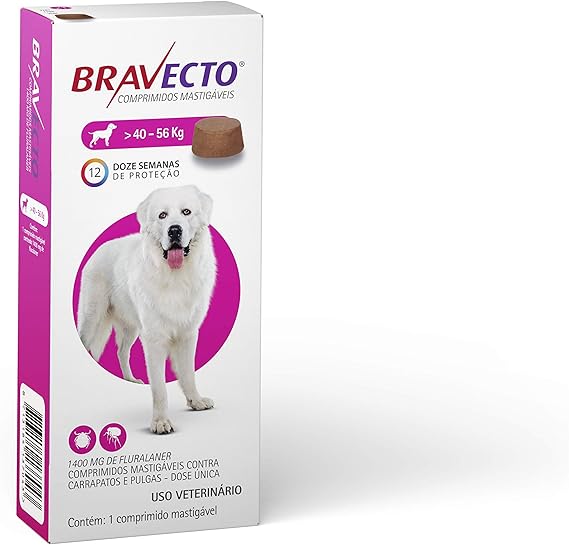 Bravecto Cães 40 até 56kg, 1400mg Bravecto para Cães, 40 até 56kg ...