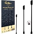 Walfos 3pcs Mini Silicone Spatula Set, Small Spatulas For Cosmetics, 600°F Heat Resistant Reusable Beauty Spatula Tiny Spatula, No Bpa Free, For Kitchen Cooking Cosmetic Jars Kitchen Bottles, Black