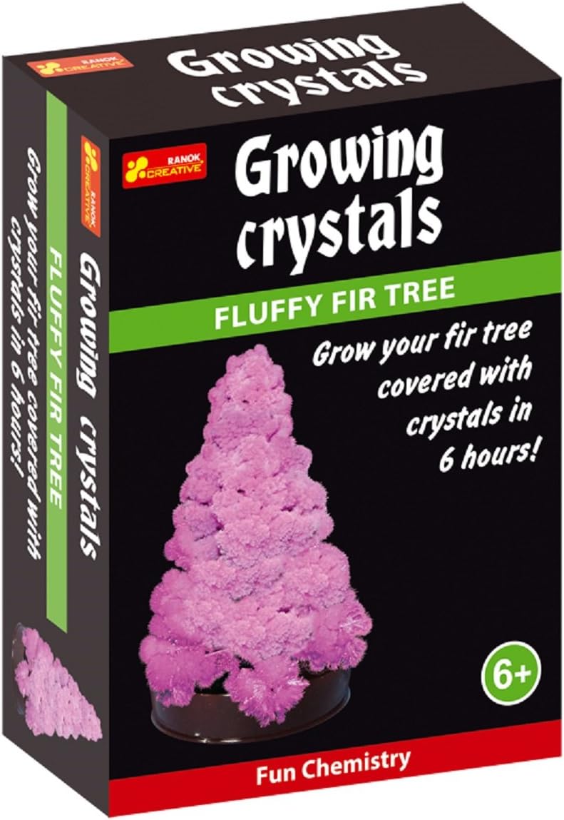 Ranok 12160047A Fluffy Fir Tree Growing Crystal Kit, 10 x 14 x 4 cm, Pink, Multi-Color