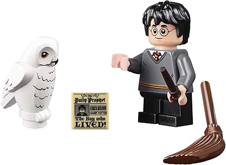 Amazon Lego 18年 ハリーポッター ミニフィギュア ハリーポッター フクロウ ほうき 杖付き ブロック おもちゃ