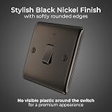 BG Electrical Nexus Metal 20A Double Pole Wall Switch LED Indicator Black view 2